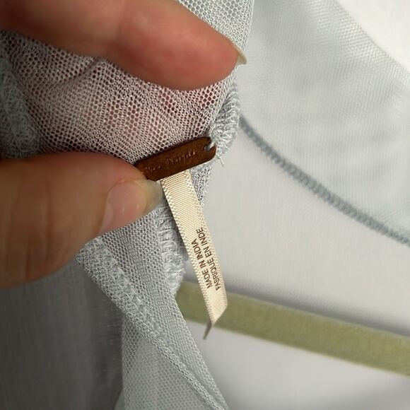 Free People Saheli Blue Mesh Floral Tunic Medium - Picture 11 of 14